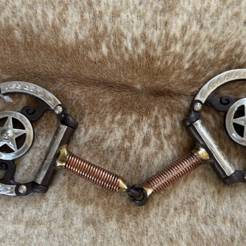 Western 5” Copper Wrapped Snaffle Mouth with Engraved German Silver Horse