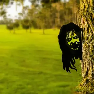 1 classic black metal ghost, outdoor lawn decoration, perfect for outdoor Halloween decoration, garden courtyard decoration, terrifying Halloween home and outdoor courtyard decoration