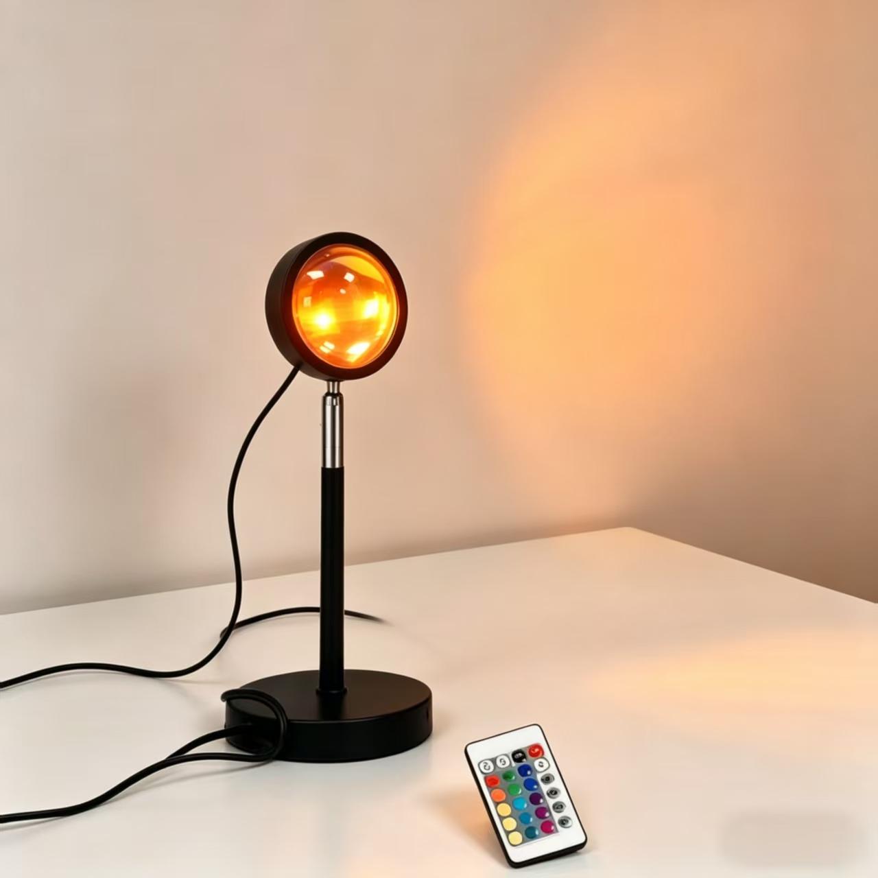 Sunset Lamp Night Light - & 4 Modes Sunset Projection Lamp with Remote, Color Changing Rainbow Sunlight Lamp, Romantic Visual Led Light Projector for Photography Room Decor