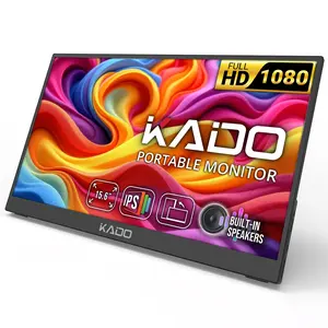 Kado Portable Monitor 15.6" IPS FHD 1920x1080 Second Display Extender USB Type-C Plug & Play Office Gaming Hybrid Built-In Speakers