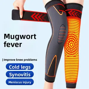 Mugwort Knee Pads for Warmth, Suitable for Men and Women with Cold Legs, Elderly Long Sleeve Anti-Slip Leg Protection, Compression Socks for Eye Exercises in Autumn and Winter