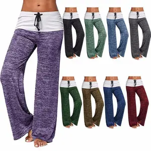 Women's High Waist Drawstring Joggers Pants, Casual Comfy Sporty Soft Stretch Fitness Pants with Adjustable Waist for Yoga, Lounge