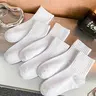 【Black Friday】Women’s Plain White Mid-Calf Crew Socks Multipack, Sweat-Absorbing Anti-Odor Basic Hosiery for Casual Wear