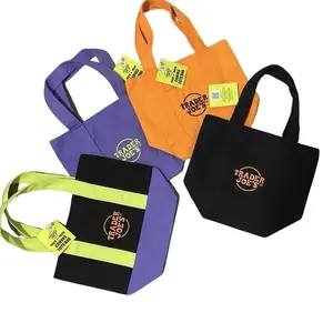 (small-sized bag)Trader Joe's 4PCS Women's Floral Tote Bag Stylish Spacious Lightweight Chic for Vacations Shopping Travel & Sunny Adventures in Vibrant Colors