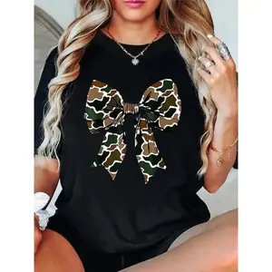 MEOD 100%25 Cotton Camo Coquette Bow Duck Hunt Duck Hunting for Men Women T-Shirt Women's Summer Vacation Comfort Soft Crew Neck Tee Tops