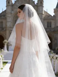 Comfortable and Elegant, Light and Graceful: Double-Layer, Mid-Length Soft Tulle Bridal Veil