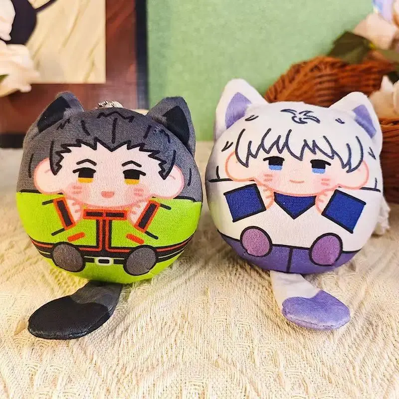 10cm Round Ball COS Anime Hunter x Hunter Gon Killua Leorio Kurapika Hisoka Morow Pendant with Sound Plush Doll Children's Gifts