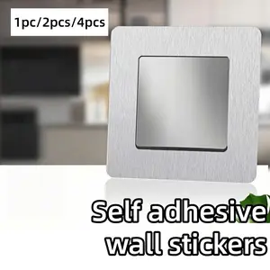 1pc/2pcs/4pcs Pre Adhesive Square Switch Wall Stickers, Acrylic Light Switch Protector, with Small Stickers Attached, Suitable for Modern Home Decoration, Self Adhesive