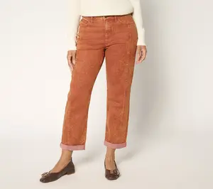 LOGO by Lori Goldstein Regular Desert Wash Boyfriend Jeans