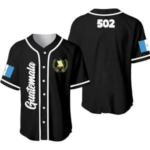 (BLACK) GUATEMALA 502 Baseball Jersey, Guatemala Pride Baseball Shirts, Guatemala Baseball Men Women Youth And Kids Jersey, Guatemala Flag Shirt