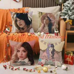 Melanie Martinez Pillow Case Soft short plush cushion cover with festive Christmas print breathable fabric and an invisible zipper adds warm cozy holiday vibes perfect for winter home décor
