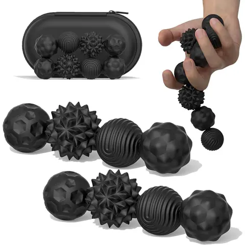 8-Count Silicone Fidget Ball Set, Elastic Texture Classic Novelty Toys, Assorted Colors, Calming Stress Relief Tools for Teens & Adults, Self Care Gadgets, Fidgets for Anxiety, Trendy Adult & Teen Gifts (Ages 12+)