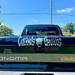 Cuernos Chuecos words Decal Sticker Car Exterior Accessory For Cars, Trucks, SUV, Room Windows