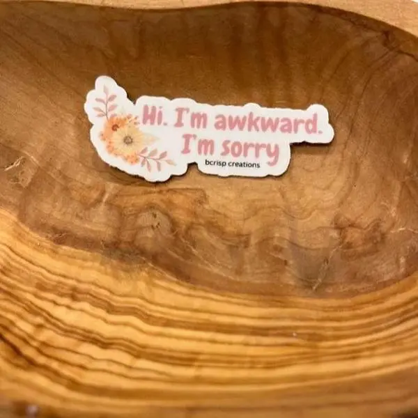Sorry I'm Awkward Sticker, Funny Stickers, Introvert Quotes, Water Bottle stickers, Funny Sayings, Quote Sticker, Anxiety Sticker, Laptop Sticker