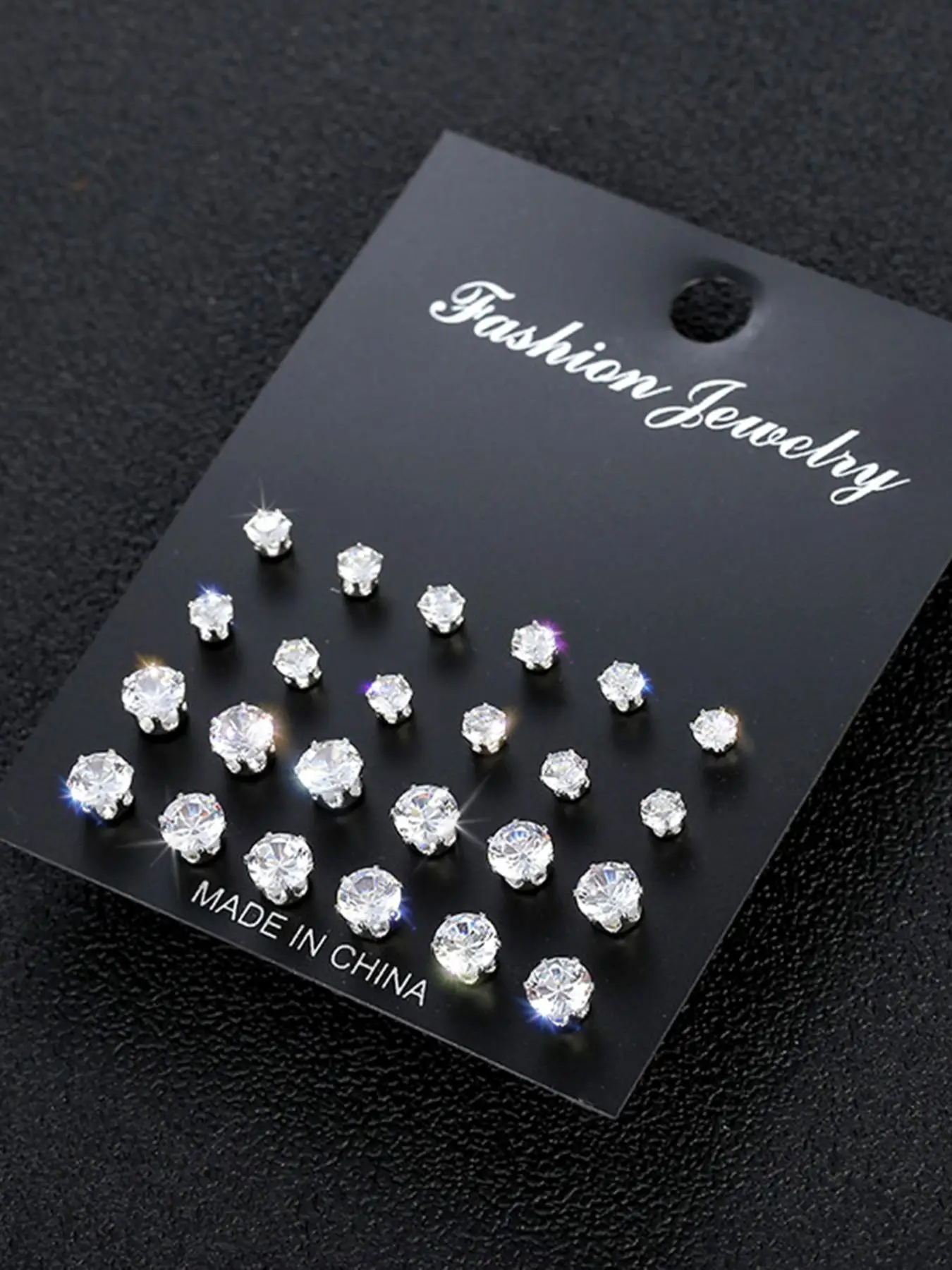 Summer 2024 Irregular Luxury Rhinestone Decor Stud Earrings, 12 Pairs Boy's Matching Jewelry, Streetwear Punk Hip Hop Trendy Accessories for Party, Cl