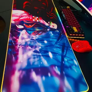 Demon Slayer RGB Anime Desk Mat MousePad 31.5”X 11.8” - Blood Art Nezuko