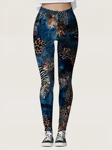 Ultra-Soft Stretchy Leggings for Women – Comfortable, Breathable, Gradient & Leopard Print