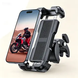 Motorcycle Phone Holder - [2025 Quick Release] Handlebar Clamp for Bicycle Scooter, Phone Clip for iPhone 16 15 14 13 12 11 Pro Max Plus Mini, 4.7-6.8" Smartphone, Universal Mount