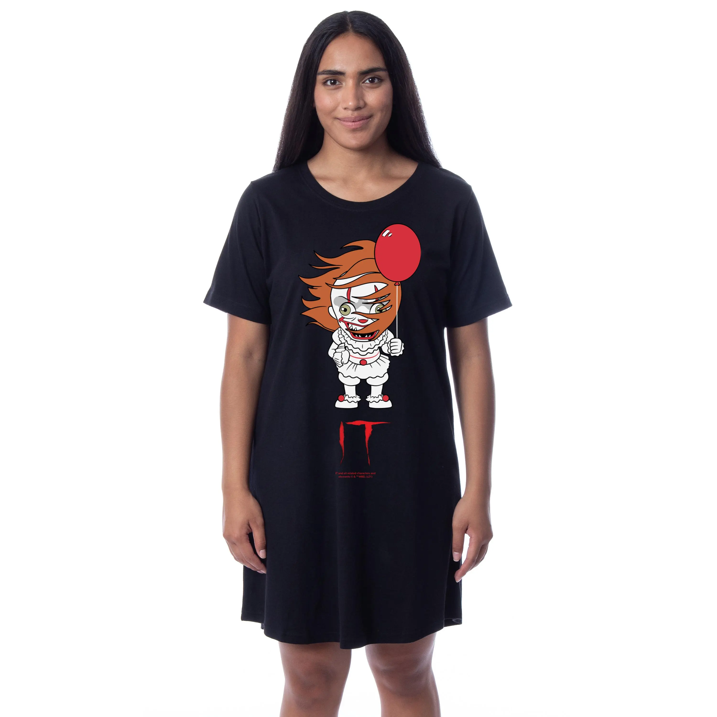 IT The Movie Womens' Chibi Pennywise Clown Nightgown Sleep Pajama Dress