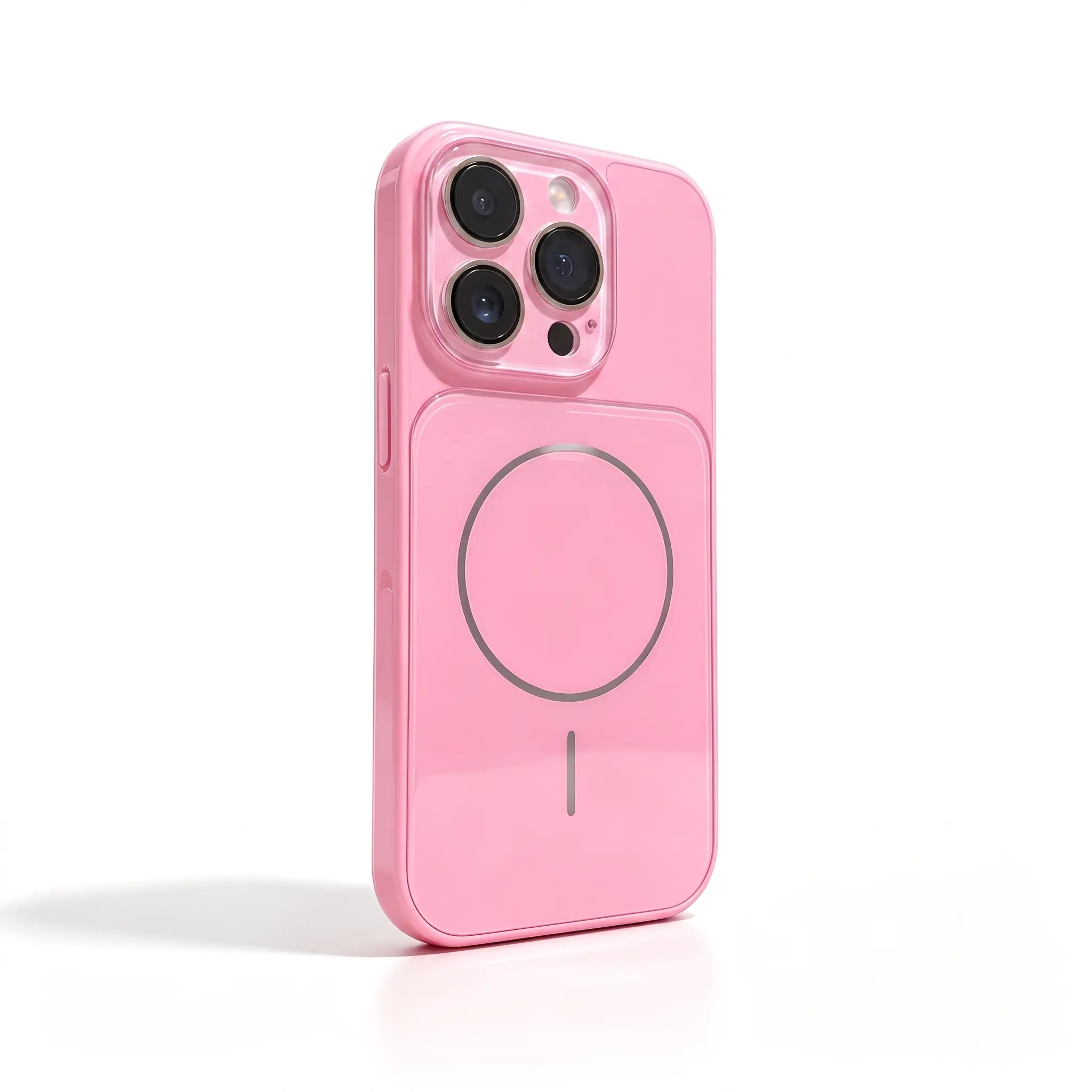 Solid Glossy MagSafe Compatible Phone Case for iPhone 17 Pro Max,16,15,14,13,12,11, Full Raised Large Camera Window Protective Cover, Slim Shockproof Anti-Scratch Glossy Magnetic Cell Phone Case for Teen Girls & Young