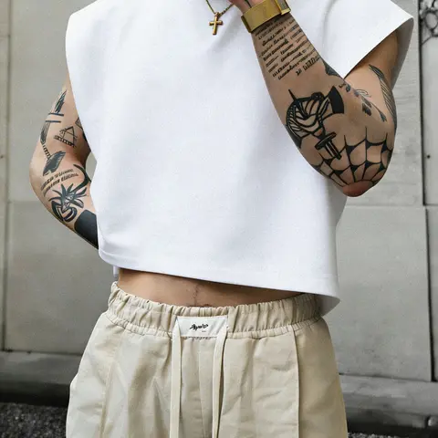 Men's Short Box Vest, Summer Vacation Basic Oversized Loose Tank Top, Fitness Jogging Casual Streetwear, Holiday Gift Choice, Casual Streetwear Essential