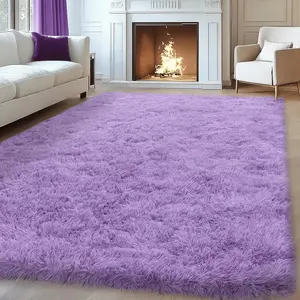 JAKOLIVE Purple-Themed Area Rug, Extra Soft Fluffy Plush Rug for Living Room-Bedroom Home Decoration, Air-Conditioned Summer Use, Ideal Mother's Day-Christmas Gift, Purple-Themed Area Rugs
