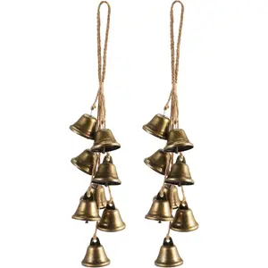2 Pack  Bells Protection for Door Knob Outdoor Bells Hanging Wind Chimes Witchy Things Clear Negative Energy  Bells Set  Bell Witchy Gifts(Classic)