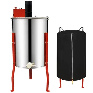 Smart Red Box Newest 4/12 Frames Electric Honey Extractor Equipment with Protective Cover 2nd Gen Intelligent Control Device for Business and Farms 1500 RPM Motor Performance & 24/7 Support Modern Black