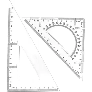 Plastic Triangle Ruler Set (11cm) - 2-Piece Drawing Tool for School or Office, 30/60 Degrees and 45/90 Degrees Rulers