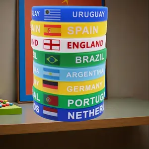 The 23rd Fifa World Cup Silicone Bracelet, 2026 Usa Canada Mexico Football Championship, Brazil Portugal Mexico Flag Bands