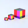 CMY Cubes Original Color Mixing Magic Cube - Cyan Magenta Yellow Optical Desk Toy, Colored Stress Cube & Brain Teaser, 3 Sizes, Science Gift for Teens & Adults