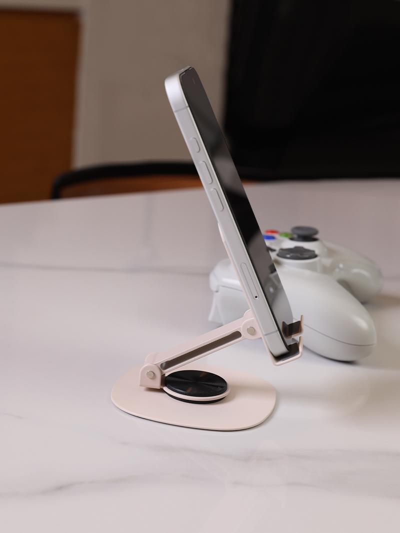 Phone Stand for Desk, Adjustable 360° Rotating Foldable Smartphone Holder, Compact Portable Desktop Cell Phone Stand for Office, Home, Kitchen & Bedside, Compatible with iPhone & Android#TikTokBackToSchool