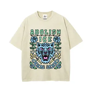 Unisex Abolish ICE Vintage Washed T-Shirt  – Satirical Political Graphic Vintage Tee