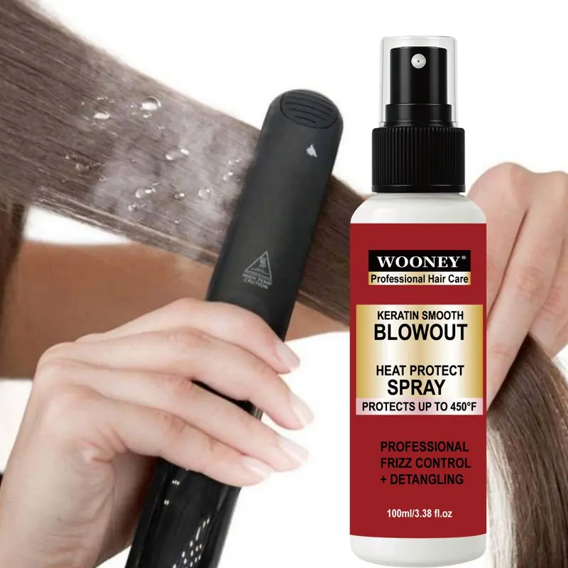 KERATIN SMOOTH BLOWOUT HEAT PROTECT SPRAY & Frizz Control Keratin Smooth Blowout Spray and Serum Protecting Heat Spray PROTECTS UP To 450°F PROFESSIONAL FRIZZ CONTROL DETANGLING, Heat Styling, Salongrade Product, Keratin Formula, Styling Spray