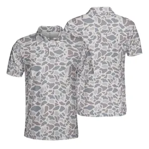 Deer Camouflage Polo Shirt Mens Outdoor Fishing Golf Shirt