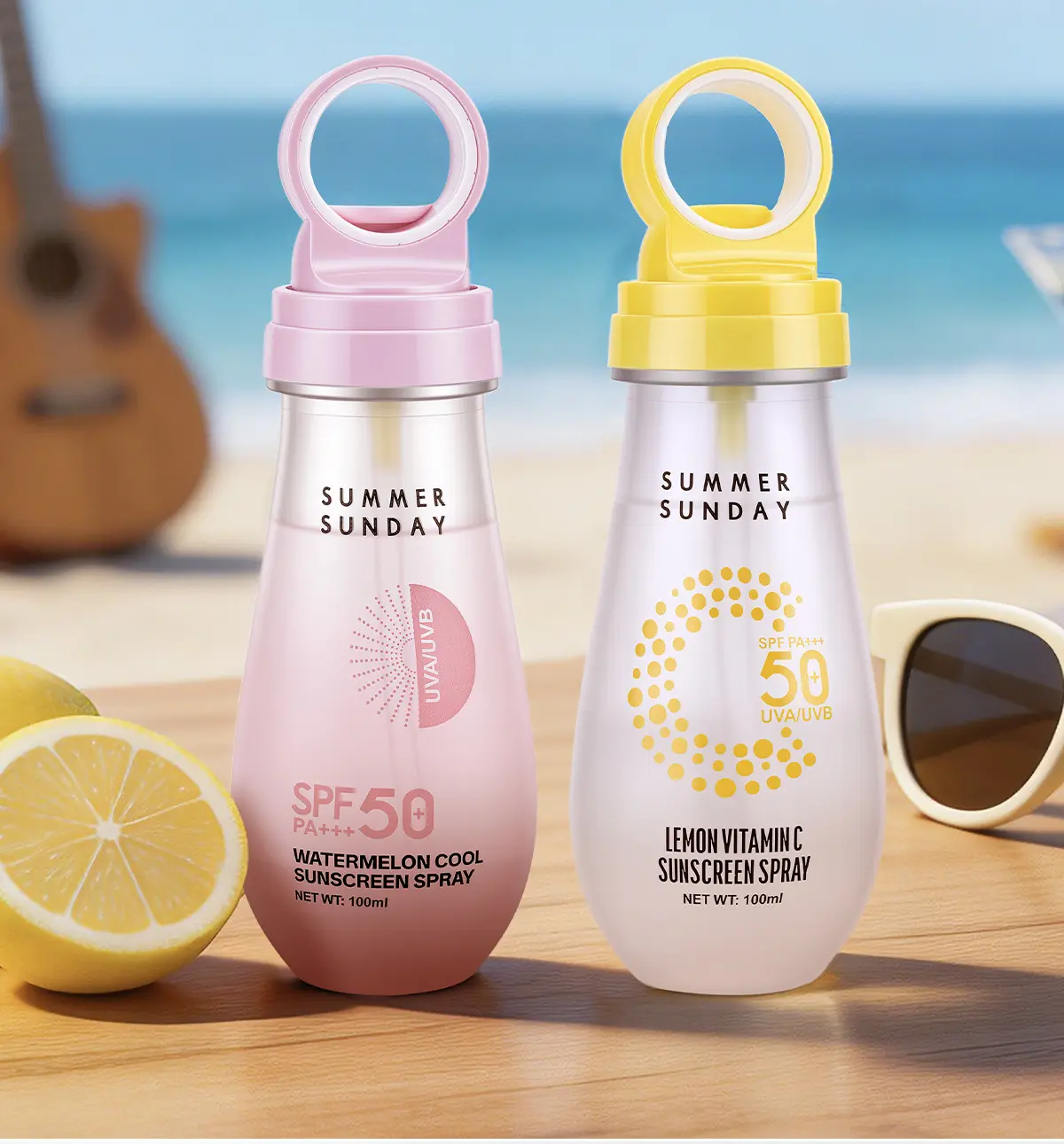 SPF50+ Face & Body Sunscreen Spray, Broad Spectrum UVA/UVB Protection, Lightweight & Waterproof