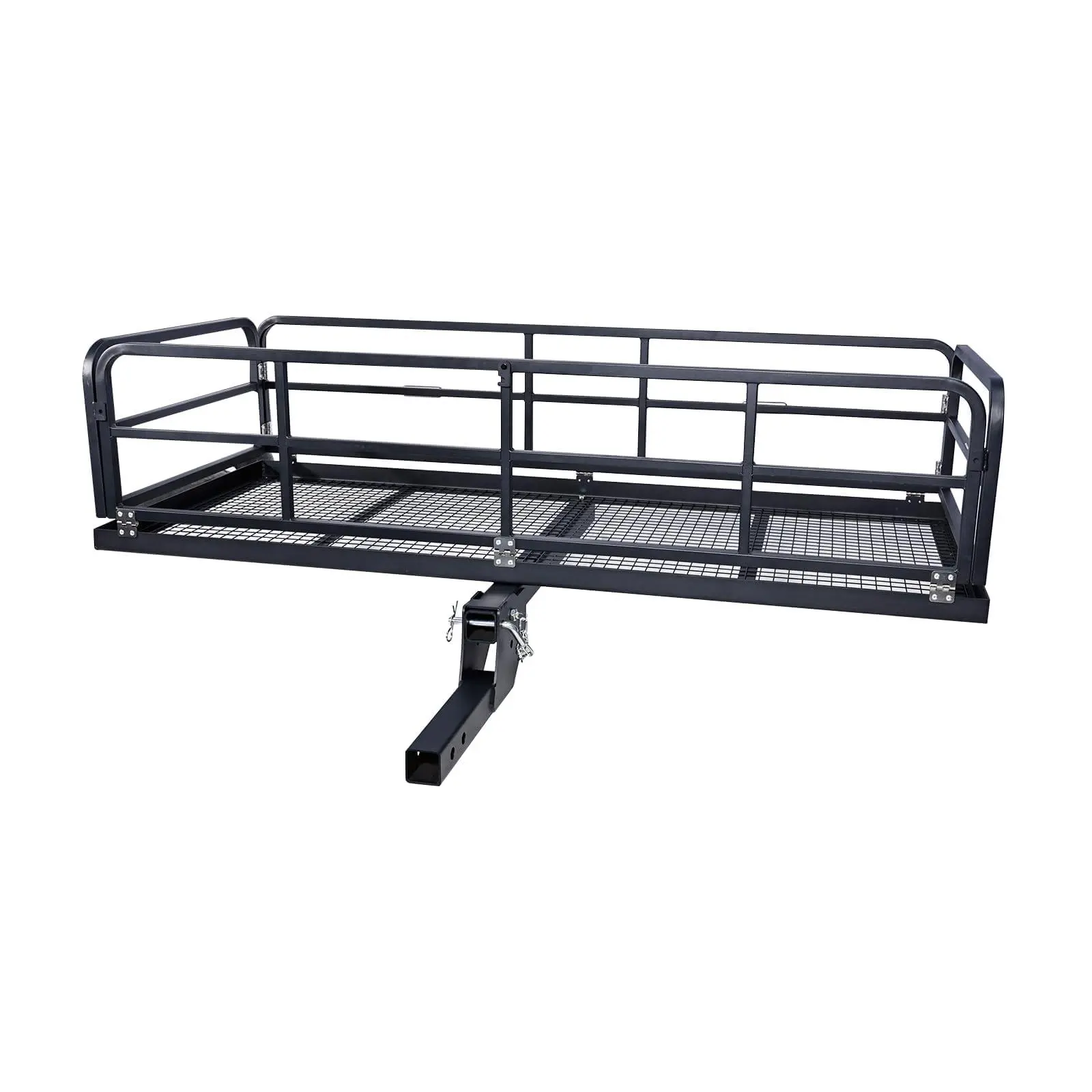 750 Lbs Folding Hitch Mount Cargo Carrier Rack, 60"X26"X13.8" Folding Rear Luggage Rack Basket, Fits 2" Receiver - Tow Hitch Cargo Rack for Camping Travel, Black