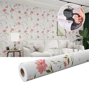 1 Roll Vintage Floral Peel and Stick Wallpaper – Removable Waterproof Wall Decor for Kitchen, Bedroom, Living Room – Retro Flower Design for Home Decoration & Accent Walls