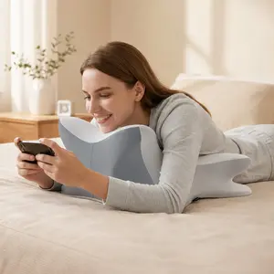 28” Wide Comfortable Neck Pillow, 2 Height Soft Contour Side Sleep Pillow, High-Quality Memory Foam Bed Pillow, Washable Breathable Cover