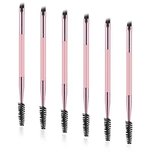 Double-Ended Brow Brush Set, Angled & Spiral Brushes, Precision Grooming for Eyebrows, Makeup Tool Kit, Beauty Essentials