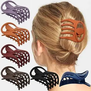 Flat Claw Clips, 6 Pack Alligator Hair Clips for Women Thick Hair, Hair Lay Down Clip Matte Finish Hair Styling Accessories for Women (Multi-color, 3.3inch)