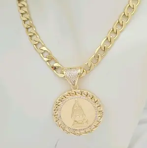 cadena 249 8mm y dije 361 virgen de la caridad