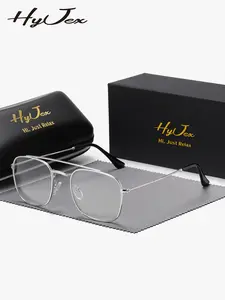 HYJEX 1 Piece Unisex Modern Minimalist Style Anti Blue Light Full Frame Plano Glasses Suitable For All Face Shapes Square Frame Plano Glasses