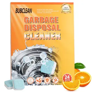 BUBCLEAN Garbage Disposal Cleaner & Deodorizer Tablets, 24 Pack with Fresh Citrus Scent, Easy Monthly Foaming Cleaner for All Disposal Brands 1 Year Supply