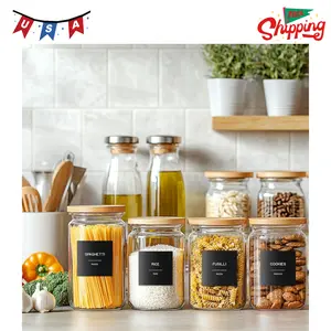 288 Pantry Labels for Food Containers, Black