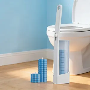 Disposable Toilet  Set with 18PCS Triple-Layer Refills & Wall Mount Holder for DeepCleaning & Hygienic Bathroom Maintenance long handle brush starter kit fit most