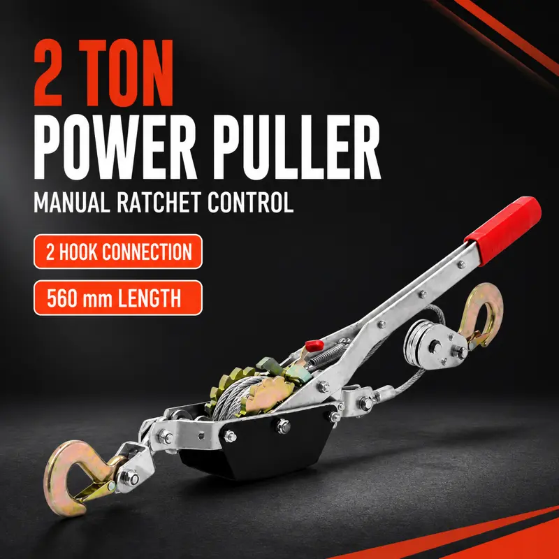 2-Ton Come Along Winch, 4000 LBS Manual Power Puller, Dual-Hook Steel Cable Heavy-Duty Ratchet, Multi-Function Winch for Vehicle Recovery and Log Pulling, Auto Garage Tool, 2026 Black Friday Deals, Winter Mechanic Gifts for Men and Dad
