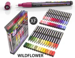 28 Wildflower Colors Acrylic Paint Pens Markers Set 0.7mm Extra Fine Art Drawing Supplies Artist Bundle