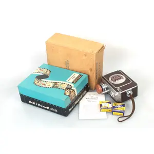 Bell & Howell Art Deco 8mm Camera W/ Filters Vintage in Original Box