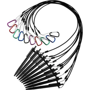 10 Sets 24 Inch Pen Leash Silicone Lanyard Holder for Clipboard Notebook Office Supplies